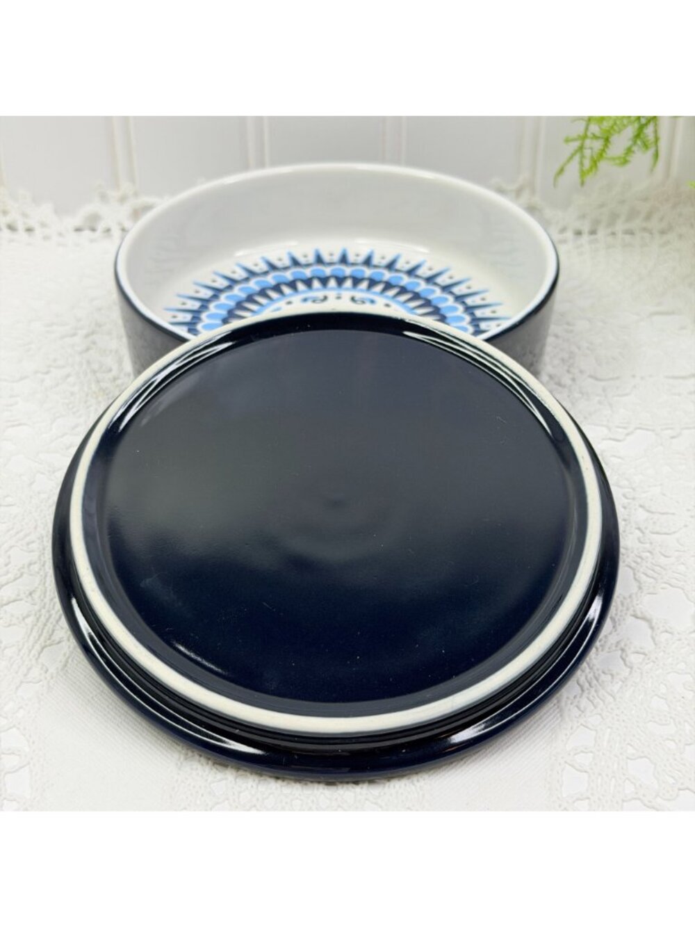 Don Julio 1942 Tequila Salt Rimmer Dish w/Lid Blue White Aztec Design 5.5" Bar - Picture 7 of 10